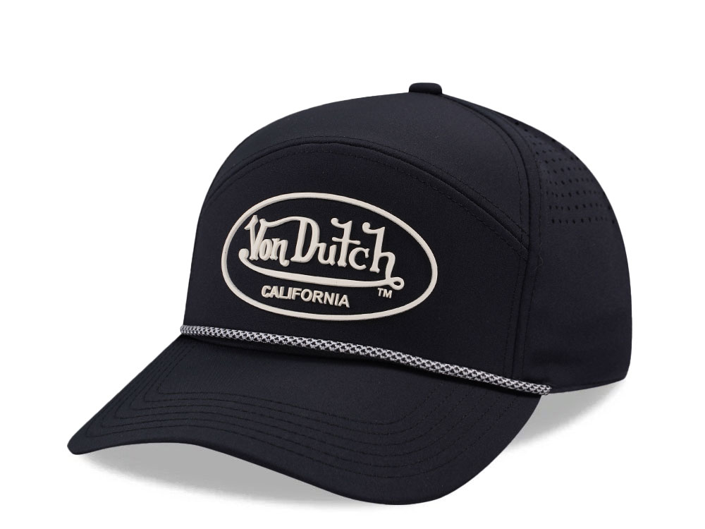 Von Dutch Oval Patch Baseball Black Trucker Snapback Cap