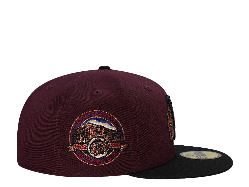 New Era Chicago Blackhawks Stadium Maroon Two Tone Edition 59Fifty Fitted Cap
