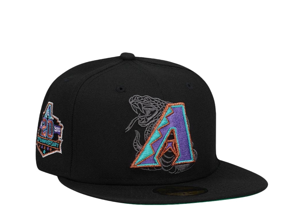 New Era Arizona Diamondbacks 20th Anniversary Black Copper Throwback Edition 59Fifty Fitted Cap