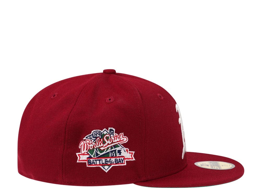 New Era Oakland Athletics World Series 1989 Smooth Red Throwback Edition 59Fifty Fitted Cap
