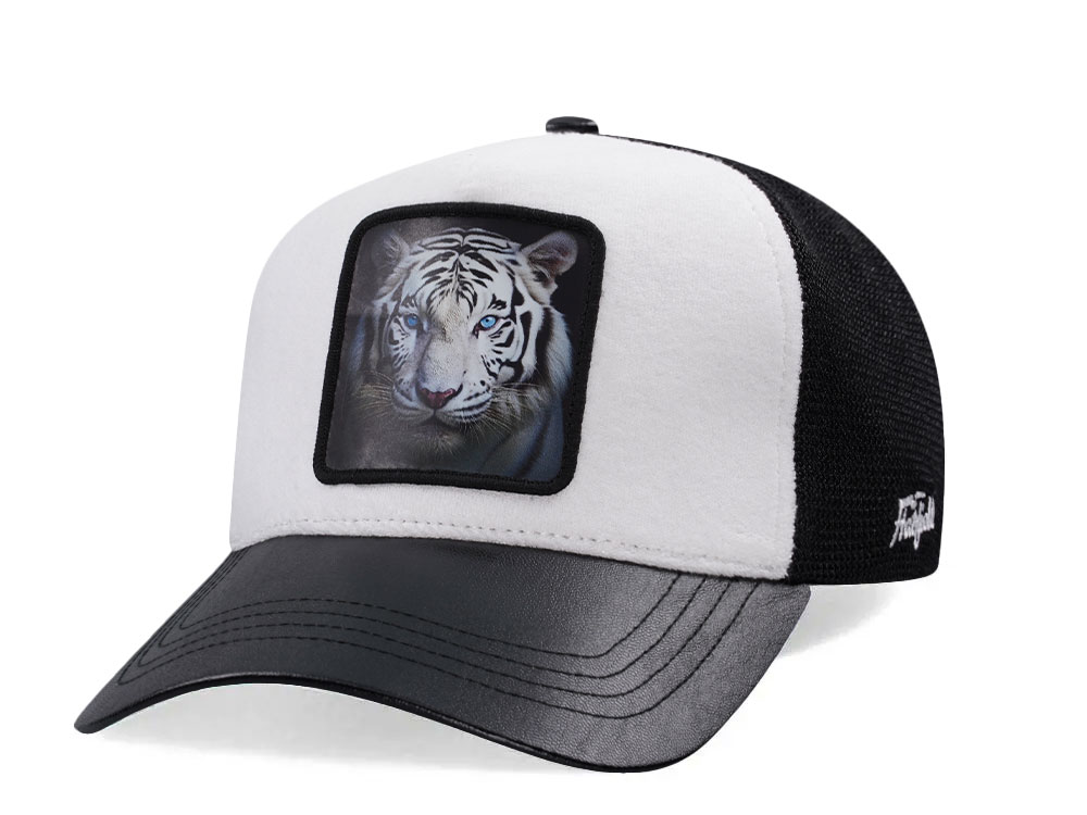 Hatfield White Tiger Black White Trucker Snapback Cap