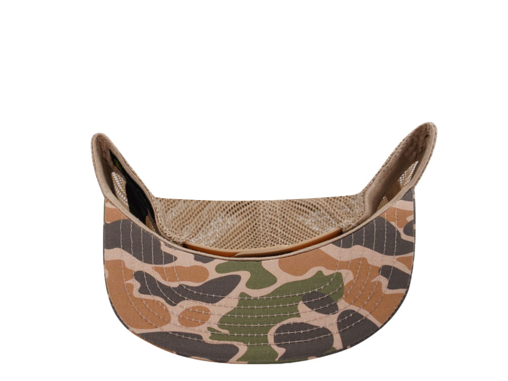 John Deere Square Patch Camo Khaki Trucker Snapback Cap