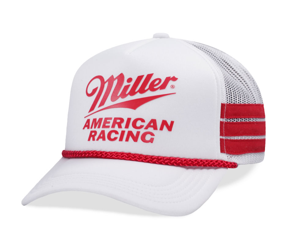 American Needle Miller High Life Talladega White Trucker Snapback Cap