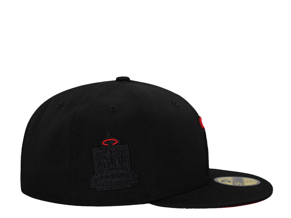 New Era Anaheim Angels 50th Anniversary Blackout Red Edition 59Fifty Fitted Cap