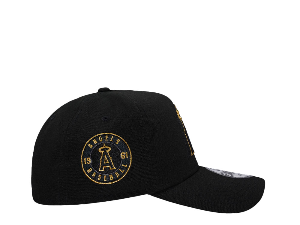 New Era Anaheim Angels Black Gold Cascading Prime Edition 9Forty A Frame Snapback Cap