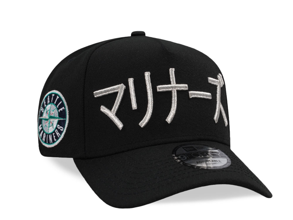 New Era Seattle Mariners Kanji Black Silver Prime Edition 9Forty A Frame Snapback Cap