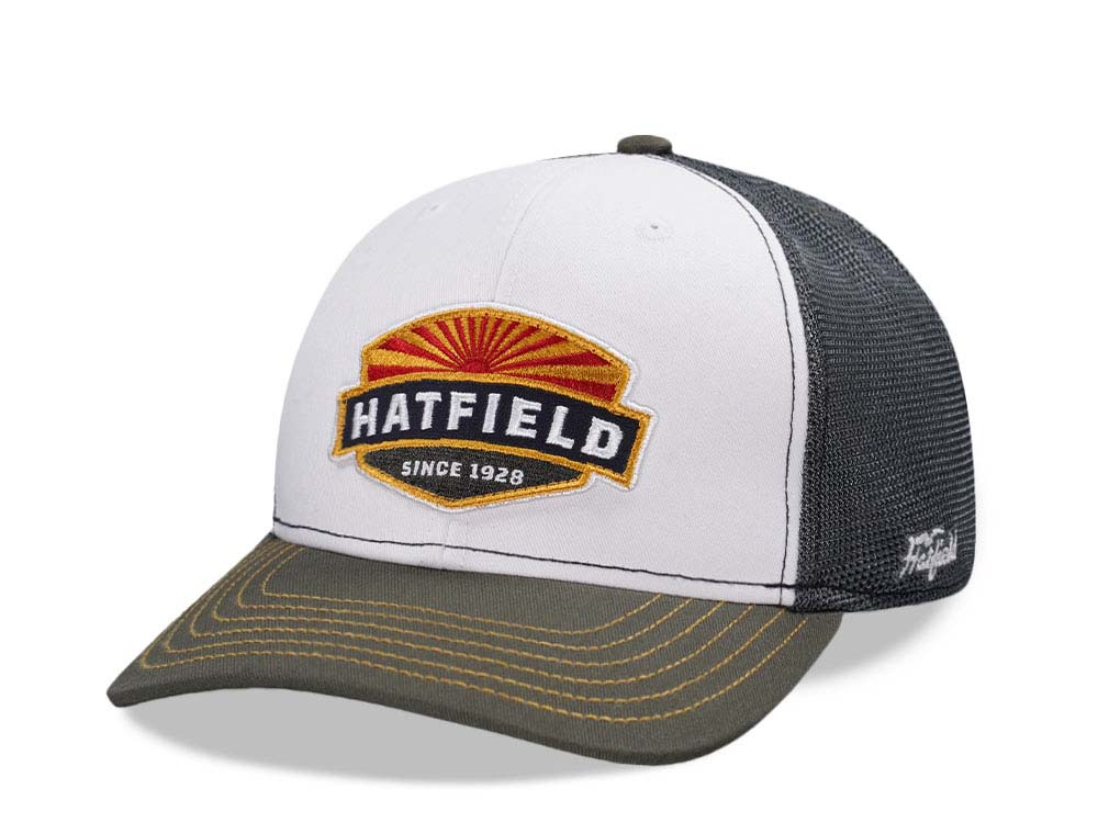 Hatfield Sunset White Dark Green Trucker Snapback Cap