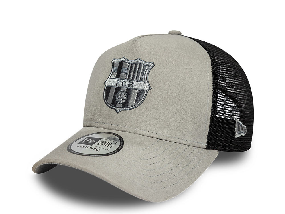 New Era Barcelona Fc Faux Suede Gray Edition 9Forty A Frame Trucker Snapback Cap