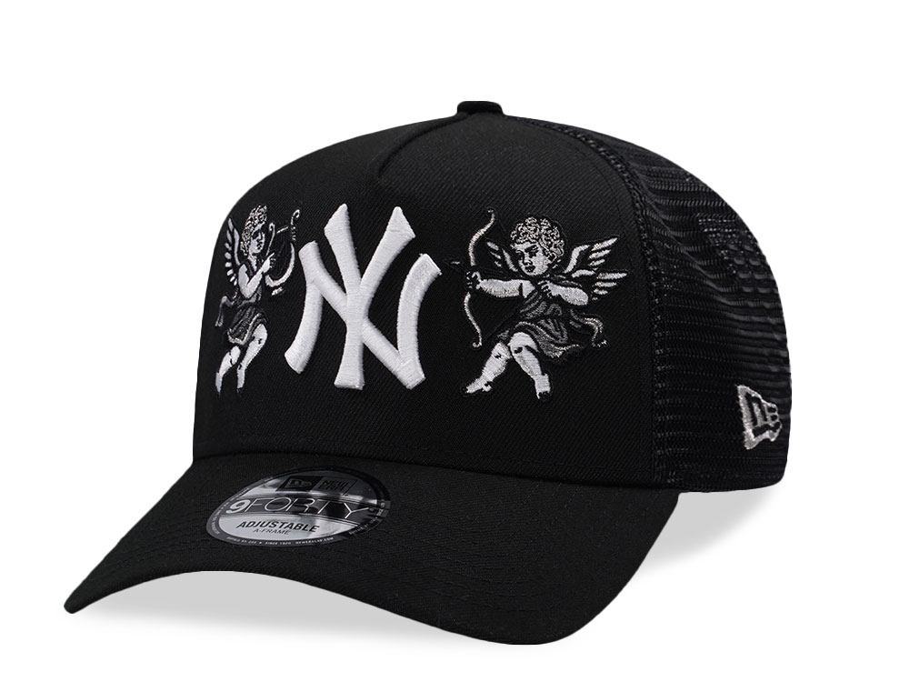 New Era New York Yankees Cupids Black Prime Edition 9Forty A Frame Trucker Snapback Cap