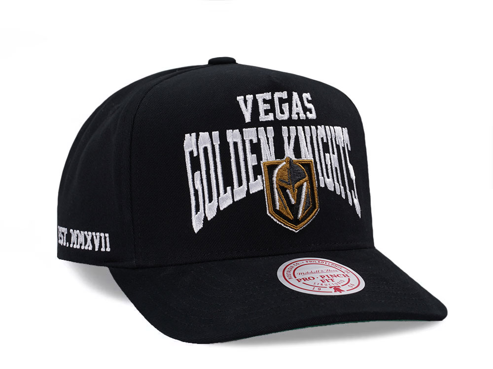 Mitchell & Ness Vegas Golden Knights Black Pro Pinch Fit Snapback Cap