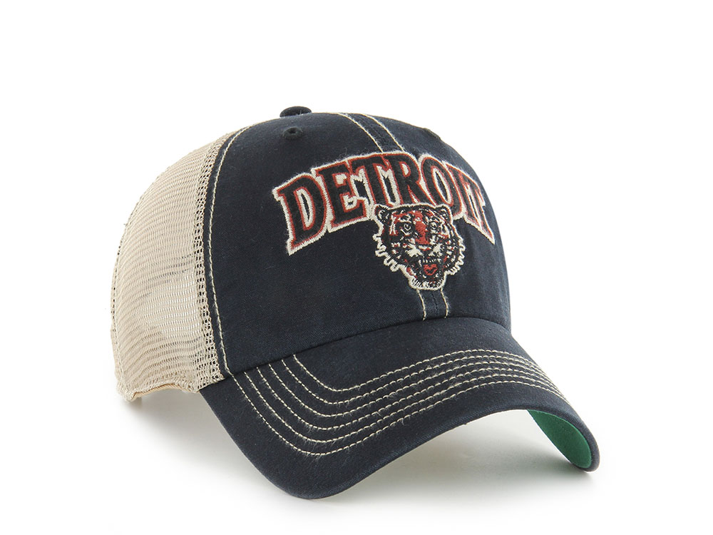 47Brand Detroit Tigers Cooperstown Vintage Black Edition Trucker Clean Up Snapback Cap
