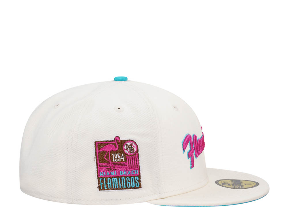 New Era Miami Beach Flamingos Vice Chrome Edition 59Fifty Fitted Cap