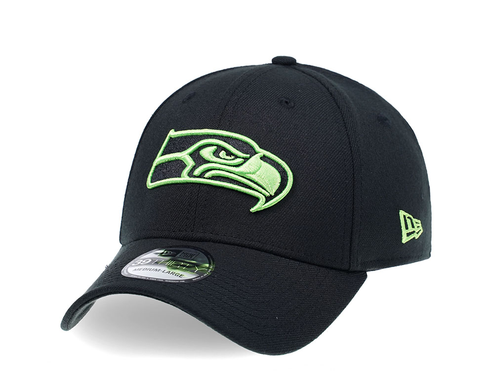 New Era Seattle Seahawks Curved Black Edition 39Thirty Stretch Cap