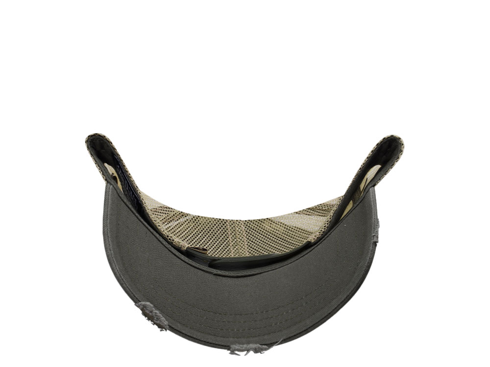 Von Dutch Oval Patch Beige Olive Trucker Snapback Cap