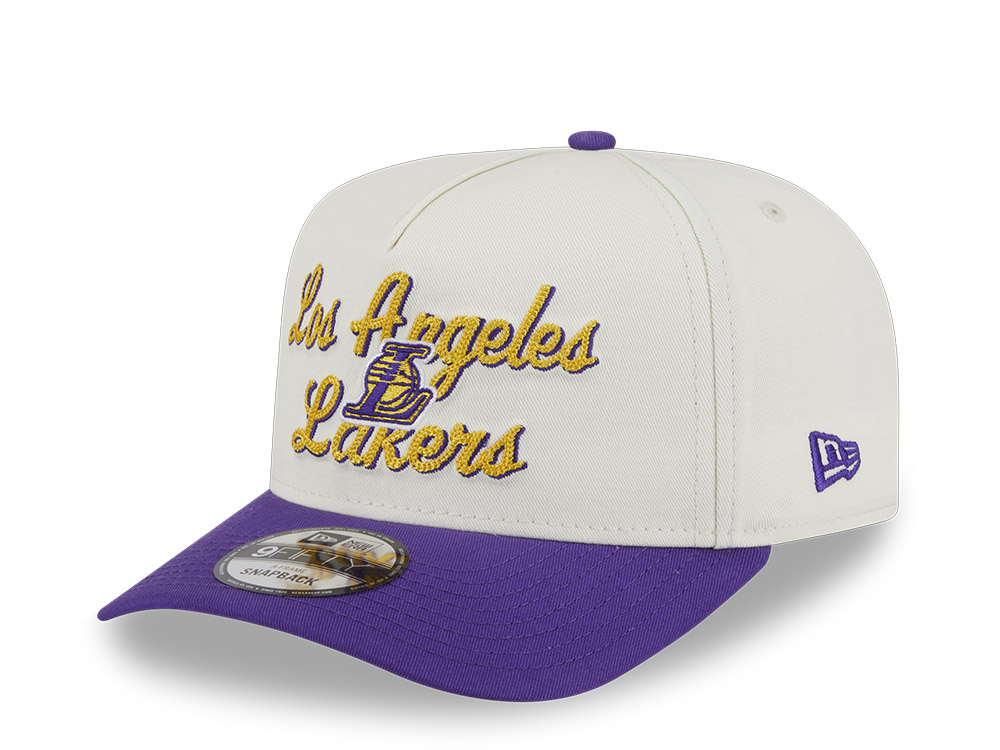 New Era Los Angeles Lakers Chainstitch A Frame Snapback Cap