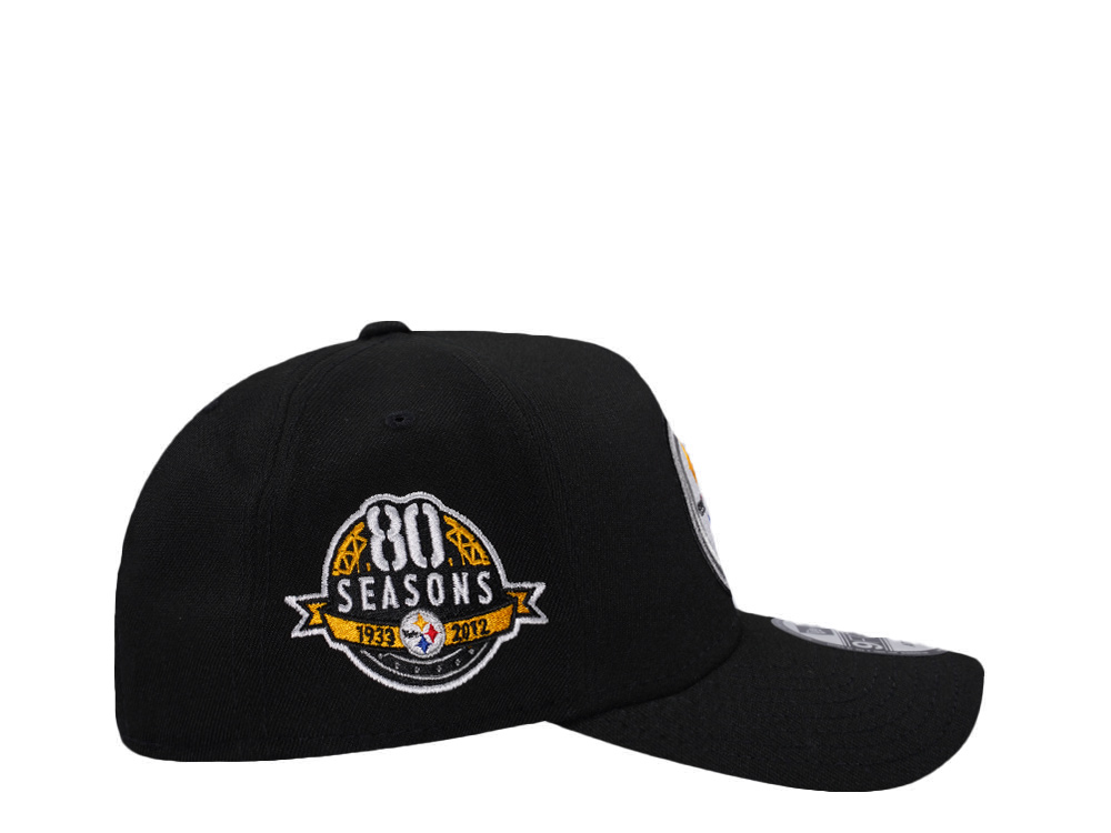 New Era Pittsburgh Steelers 80 SeasonsBlack Prime Edition 9Forty A Frame Snapback Cap